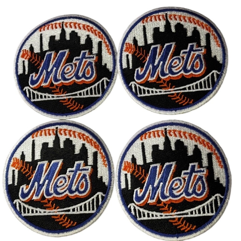 Lot of 4 Baseball NEW‎ YORK METS Patches 3 1/2" ROUND new